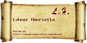Lohner Henrietta névjegykártya